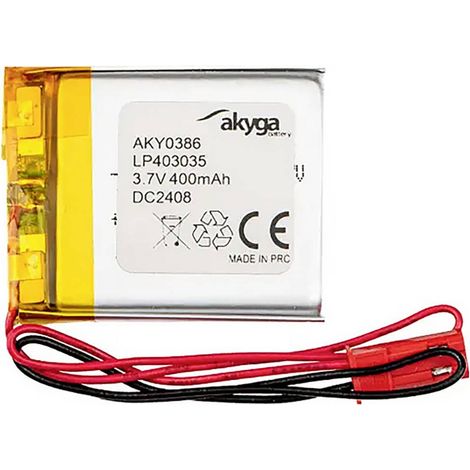 Pacco batteria x Batteria ricaricabile speciale Akyga LP403035 LiPo 3.7 V 400 mAh