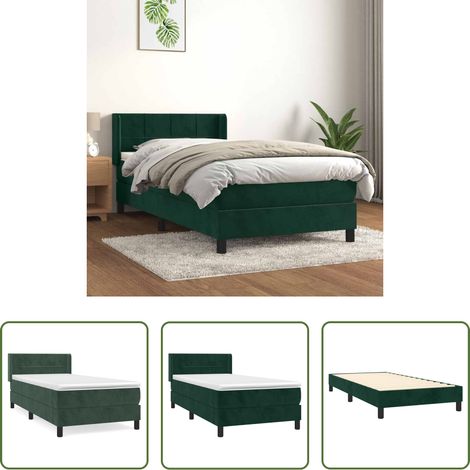 Sommeil réparateur - Sommier à lattes de lit avec matelas Vert foncé 90x200 cm (1/5)
