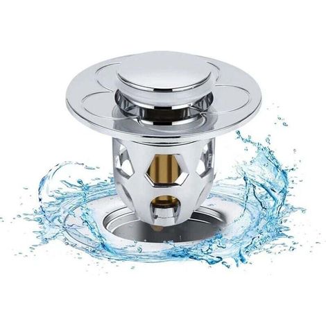 2-teiliger Universal-Ablaufstopfen für Spülbecken, Ablaufstopfen mit Anti-Verstopfungsfilter, Abflussfilter gegen Verstopfung, Badewannenstopfen für Küchenspülen, Haarfilter - Öffnung - Crezuo