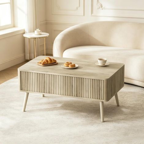 Tavolino da Soggiorno Moderno, Tavolo con Piano Regolabile in Altezza, Elegante Tavolino da Appoggio, Tavolo di Stoccaggio (solo con tavolino da soggiorno) (1/5)