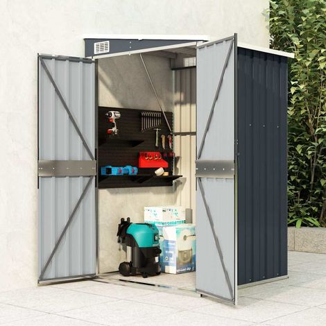 vidaXL Cobertizo de jardín de pared acero galvanizado 118x100x178 cm (1/5)