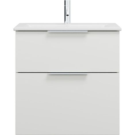 burgbad Eqio Slim lavabo de cerámica con mueble bajo para lavabo,