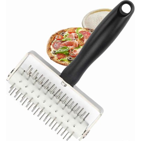 Mattarello in acciaio inox per stendere palline di impasto per pizza, taglierina portatile con ago. (1/5)