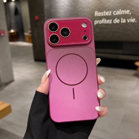 Coque de protection rigide antichoc bordeaux pour iPhone 18 Pro avec grand hublot caméra et anneau magnétique rouge 18pro 35 g – Livraison gratuite