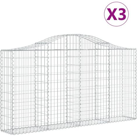 Maison Exclusive - Gabionen mit Hochbogen 3 Stk. 200x30x100/120cm