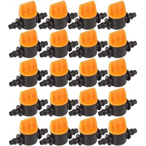 Garden Irrigation Hose Connector, Barbed Tee Connectors Drip Irrigation for 1/2 Inch to 1/4 Inch Irrigation Tube 6 Way Watering Accessories (1/5)