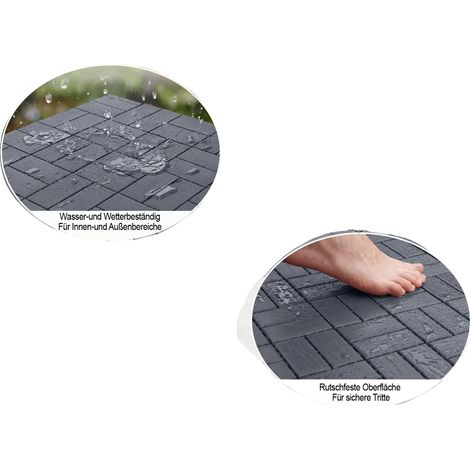 Dalles de terrasse emboîtables, matériau PVC, dimensions 30 x 30 x 2 cm, légères, adaptées pour jardins et terrasses, installation facile (1/5)