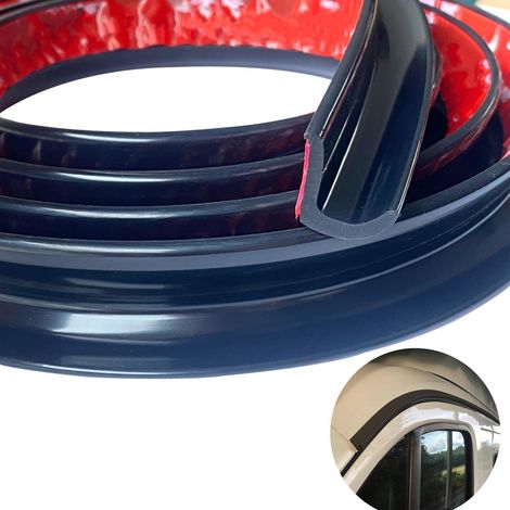 Gouttières en PVC Gouttière de Toit Rail D'égouttement(Noir, 2.5M) Gouttière Dos Autocollant Pas Facile de Tomber Convient aux Véhicules Camping-cars et Bateaux (1/5)