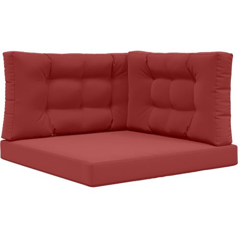 Maison Exclusive - Sofakissen für draußen 3 pcs Weinrot Polyester
