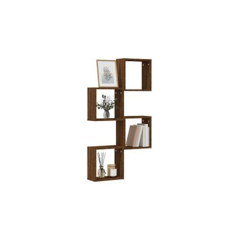 Étagères murales sous forme cube 4 pcs chêne marron 30x15x30 (1/5)