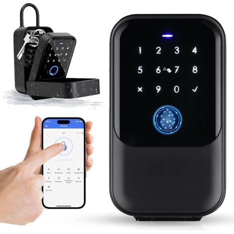 Applicable Smart Digital Wireless Lock Box – App-Controlled Key Storage with Fingerprint, Bluetooth, Passcode, Card & Key Access for Home, Office, , Realtor – Wall or Door Mount