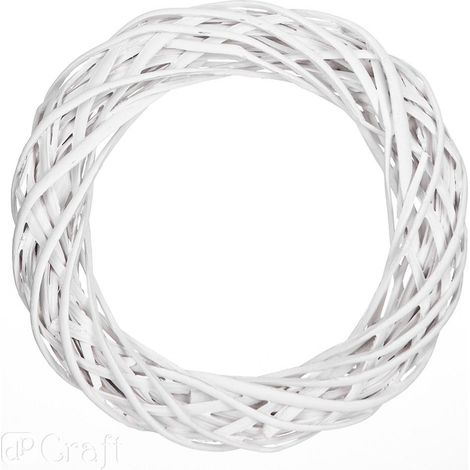 Corona de mimbre blanca de 36 cm