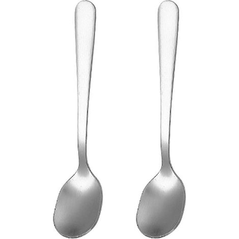 Lot de 2 cuillères à café en acier inoxydable de qualité alimentaire, avec long manche ergonomique et antidérapant. (1/3)