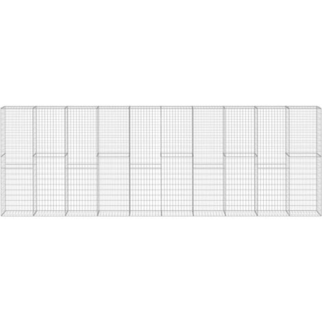 Vidaxl – Mur à gabion acier galvanisé 600x30x200 cm – Couvercles inclus – Capacité de charge 1400 kg/m³ – Pour isolation acoustique et protection de l'intimité (1/8)