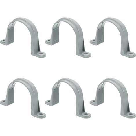 6 Pcs 2-1/2 Inch Attache En Plastique Pour Conduit 2 Trou Gris (1/5)