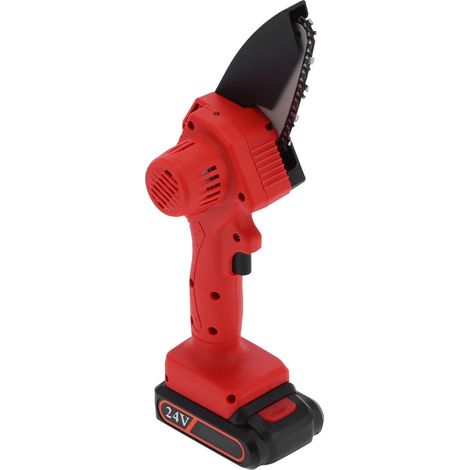 Mini tronçonneuse électrique rechargeable pour le travail du bois et le jardin, outils de taille et de coupe FYD-003 rouge, prise AC110-240VEU (1/5)