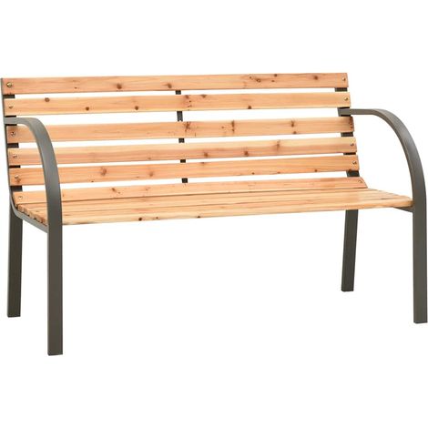 Garden Bench Natural Wood Chinese Fir Wood, Steel Kids Size Tough vidaXL