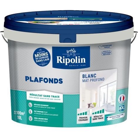 Deckenfarbe - Mattweiß - Ohne Streifen - RIPOLIN - 10L (1/5)