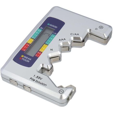 Testeur de Piles Numérique Universel Vérificateur de Batterie Numérique Testeur de Batterie Détecteur de Capacité de Pile Portable pour AA AAA C D N 9V 1.5V Piles Bouton Mini Batteries (1/5)