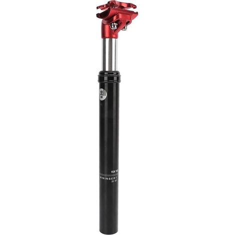 Tige de selle suspendue pour vélo, amortisseur à pression d'huile KSP630, aluminium 31.6x350mm, noir et rouge