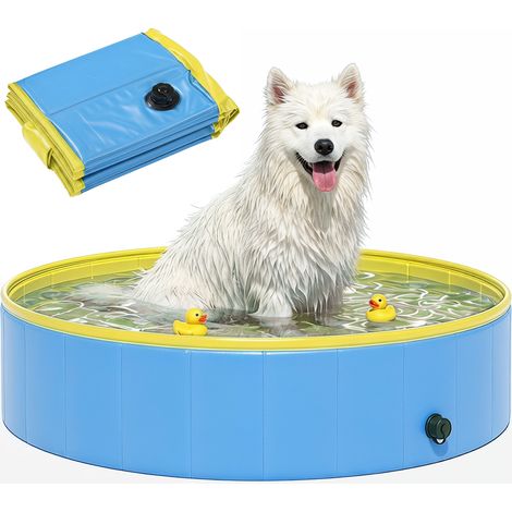 PawHut Dog Pool Dog Bath Tub Dog Paddling Pool, Blue, 120 x 30cm