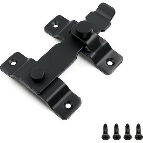Verrou Porte en Acier Inoxydable, Verrou Noir à 180°, pour Portes Fenêtres Serrure pour Porte Coulissante, Verrou à Loquet pour Porte, Verrou Coulissant pour Porte avec Vis (1/5)