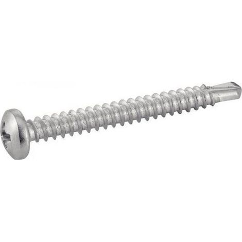 500 Vis Autoperceuses Tête Cylindrique Phillips 4.2 x 45 mm - DIN 7504 M - Acier Zingué - D-Work