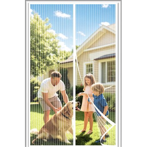 Moustiquaire Porte Fenetre Aimantée Magnetique, Rideaux Anti Mouches pour Porte,Rideaux Toile Insect Ecran,Moustiquaire Baie Vitree Coulissante,Magnétique Moustique Sans Perçage(70x200cm,Blanc) (1/5)