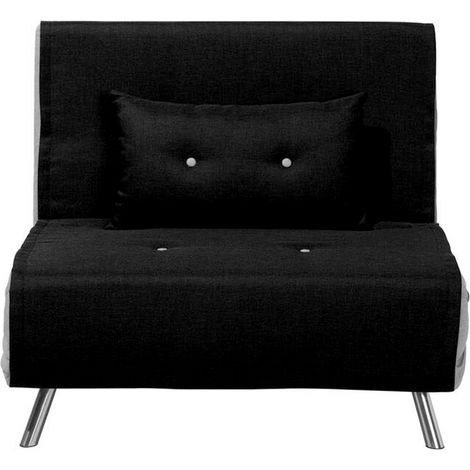 Sofá cama tapizado en tela negro cama individual plegable silla cama Farris