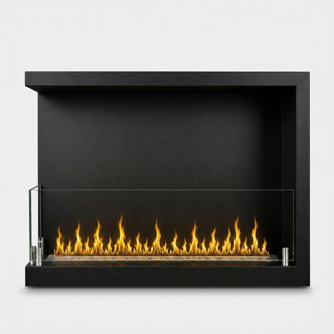 Cheminée D'Angle Intégrée Au Bioéthanol, Bio-Cheminée D'Angle 60X45 Sutri 60 Sx (1/5)
