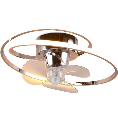 Plafoniera con Ventilatore da Interno a LED Ø50 cm Plastica Cromo