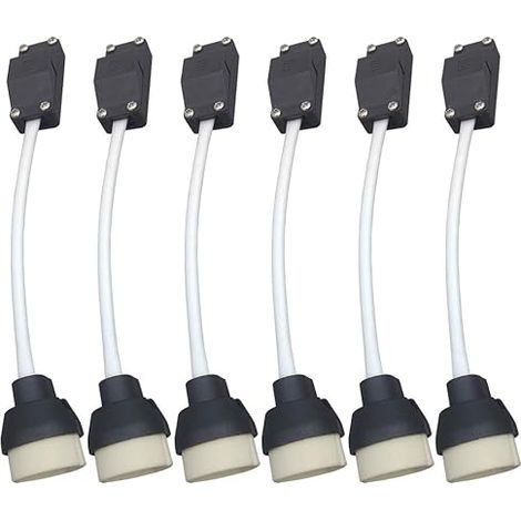 (6 Stücke) GU10 Keramische Basislampenhalter und Klemmenblock/Brücke mit Kabel und Isolierhülse-Bulb Sockel Connector Adapter für LED und Halogen (1/5)