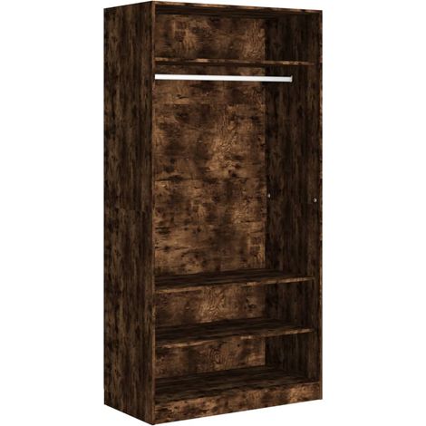 Garde-robe,Armoire chêne fumé 100x50x200 cm bois d'ingénierie CFW53820 (1/5)