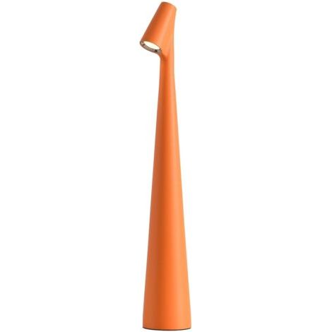 Lampe de bureau portable à 3 niveaux de luminosité, lampe à batterie rechargeable pour l'extérieur, les restaurants, la table de chevet (orange)