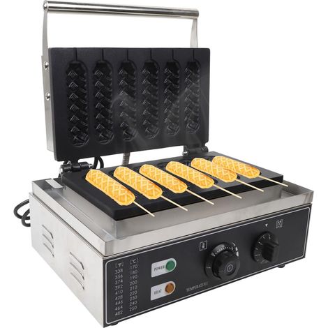 1500W Edelstahl Elektrische Waffeleisen Kommerzielles Waffelgerät Corn Dog Stiel Waffeleisen Waffel am Stiel Küchengeräte (1/5)