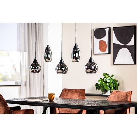 Lampadario a sospensione 5 luci H340 vetro fumé (1/5)