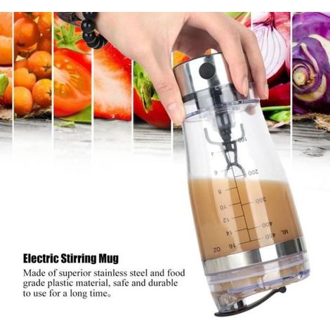 Presse fruit,Mélangeur Portable de 450mlNouvelle tasse à remuer électrique en acier inoxydable USB mélangeur automatique pour jus (1/4)