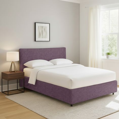Lit Double Tipton, Déhoussable, Coffre Made in Italy, Violet Lilas (1/4)
