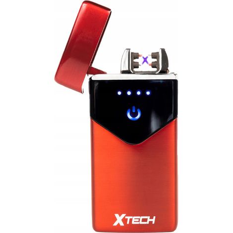 Accendino elettrico al plasma xTech rosso ricaricabile tramite USB con LED