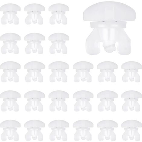 24 x curtain rail stoppers, curtain rod stoppers, curtain stoppers, curtain rail, plastic sliding curtain rail, replacement accessories (1/5)