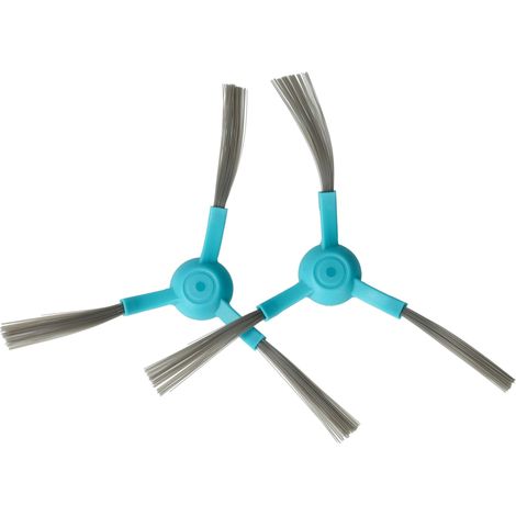 vhbw 2x spazzola laterale compatibile con Proscenic M6 Pro robot aspirapolvere - Set spazzole, azzurro / nero