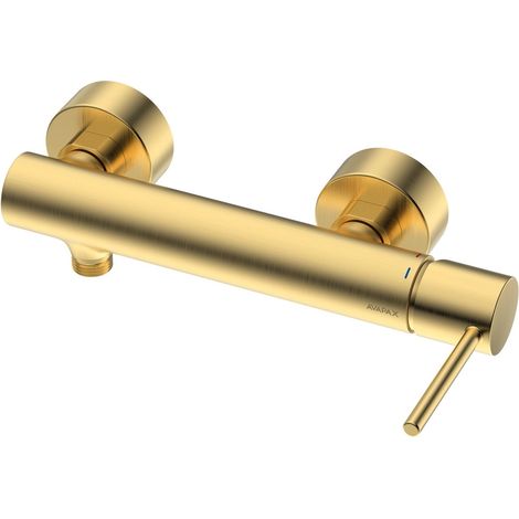 Robinet de douche - Or brossé - Monocommande - Laiton - Cylindrique