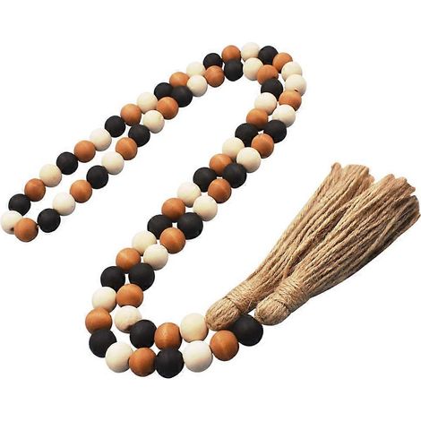 Ornements en perles de bois de style rustique, disponibles en plusieurs couleurs, convenant à la décoration murale. (1/5)