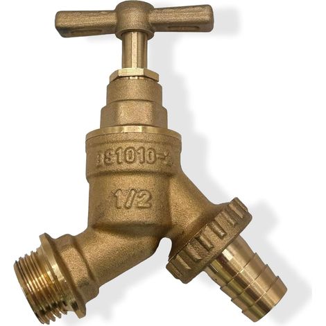 Robinet de jardin en laiton BSP 1,27 cm, conforme à la norme BS1010, robinet extérieur durable froid ou chaud pour utilisation dans le jardin (1/5)