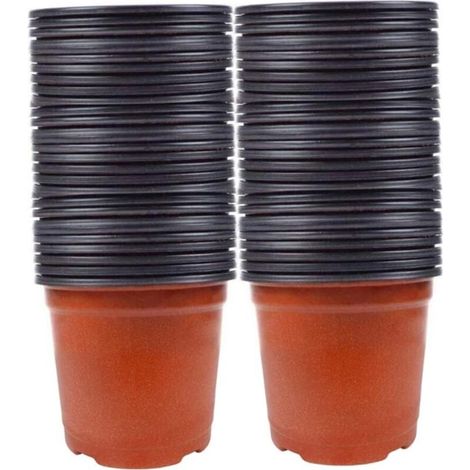 100 pcs Plantes Pots de nurserie Pots de semis, Pots de pépinière, Casserole de Plante, Casserole en Plastique, casseroles de Jardin de graines de Fleurs en Plastique de démarrage de Pots de H213 (1/5)