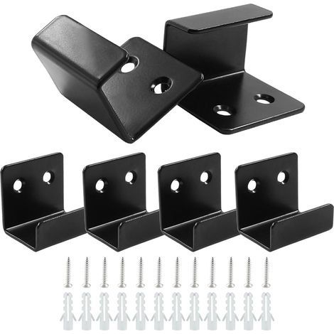 Lot de 6 crochets muraux en acier inoxydable, largeur intérieure de 25 mm, crochets robustes pour carrelage en céramique (noir) (1/5)
