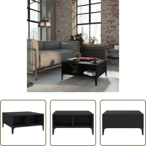 Wohnzimmerbeistelltisch - Couchtisch Schwarz 60x60x30 cm Holzwerkstoff (1/5)