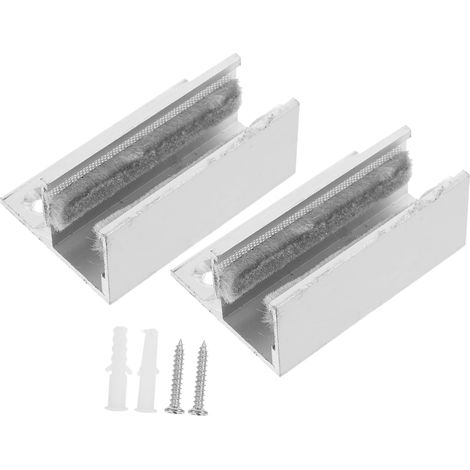2 pièces guide de sol pour porte coulissante, alliage d'aluminium (1/5)