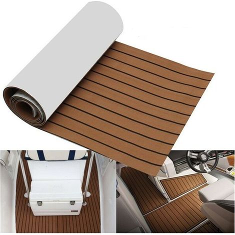 Rollo de esterilla adhesiva para cubiertas de espuma de yates y barcos, 2400 x 600 x 6 mm, marrón