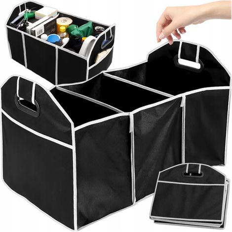 Organizador grande para maletero de coche, 3 compartimentos, 50 × 32,5 × 32,5 cm (1/5)